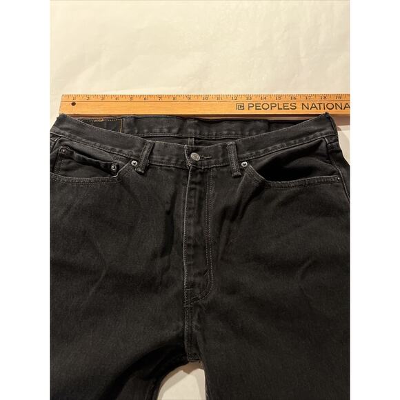 Levis 505 Jeans Mens 38x32 Regular Fit Straight Denim 100% Cotton Black Y2k EUC - Picture 3 of 10